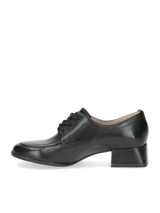 Caprice Leather Women's Loafers in Black Color