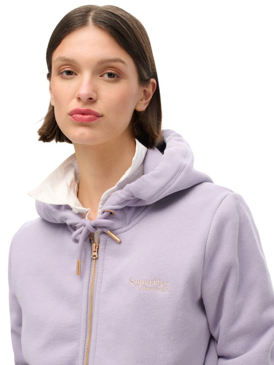Women's Sweatshirt Jacket Hooded Purple
