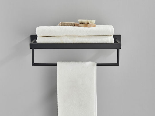 Rack de Baie cu 5 Locuri De Perete cu șuruburi ​40x40cm Negru
