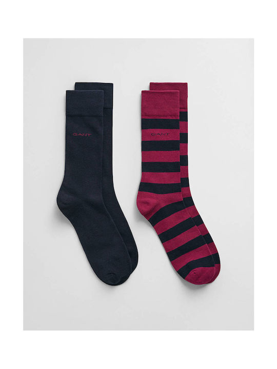 Gant Men's Solid Color Socks Red wine 2Pack