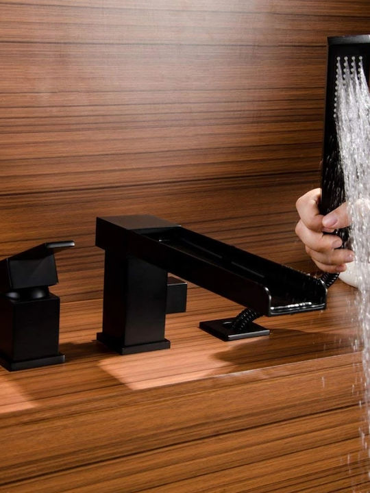 Mischung Bade- / Duscharmatur Badewanne Komplettes Set Schwarz