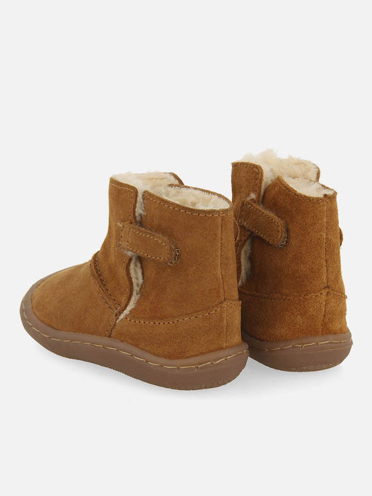 Anatomisch Wildleder Kinderstiefel Barfuß Tabac Braun