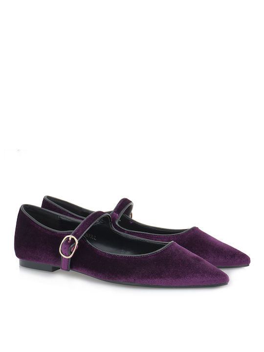 Exe Fabric Ballerinas Purple