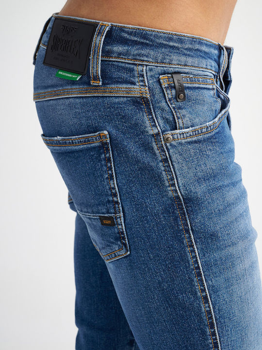 Men's Jeans Pants Elastic Tapered Slim Fit Sapphire