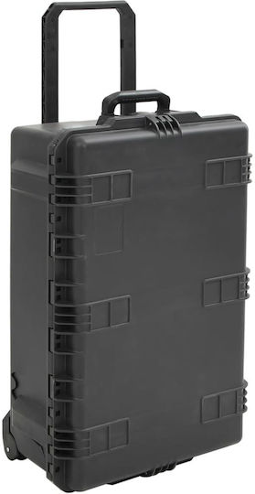 vidaXL Camera Case with Wheels Black