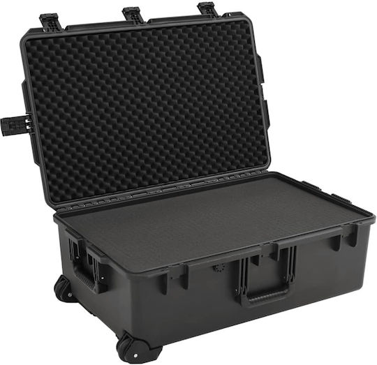 vidaXL Camera Case with Wheels Black