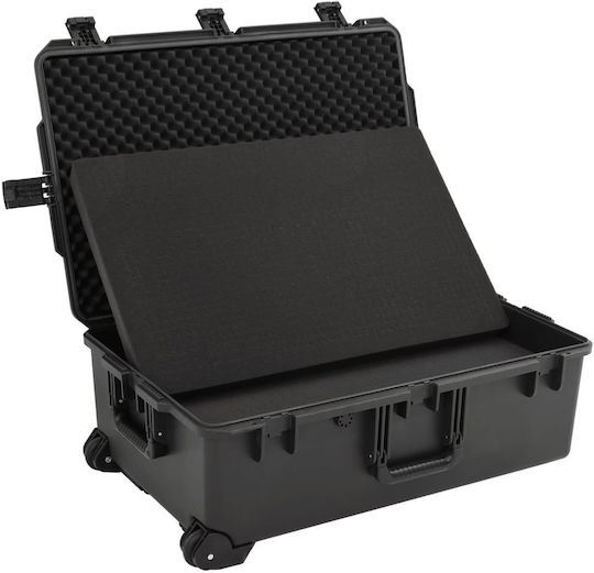 vidaXL Camera Case with Wheels Black