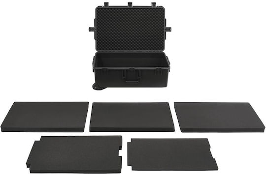 vidaXL Camera Case with Wheels Black