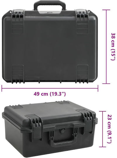 vidaXL Camera Case with Wheels Black
