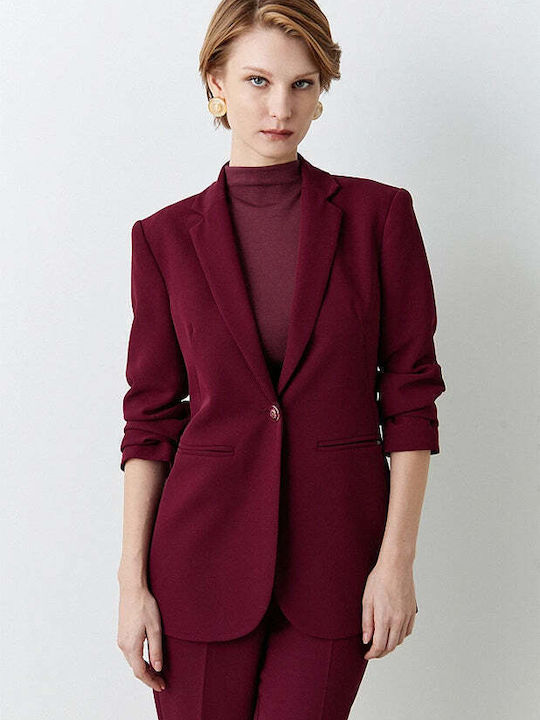 BSB Blazer pentru femei Sacou Burgundy