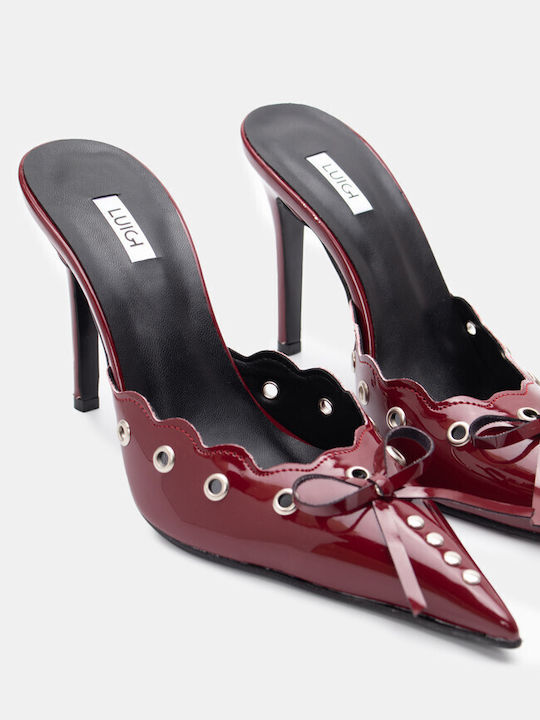 Luigi Heel Mules Burgundy