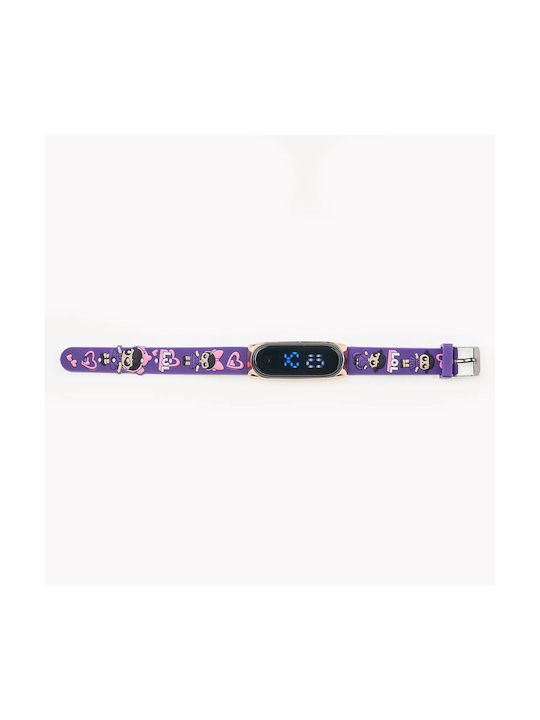 Kids Digital Watch with Rubber/Plastic Strap Purple