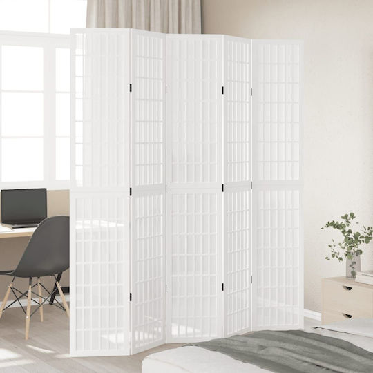 vidaXL Dekorativer Raumteiler Hölzernes mit 5 Paneelen 175x220cm