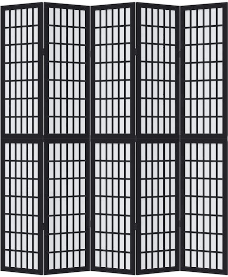 vidaXL Dekorativer Raumteiler Hölzernes mit 5 Paneelen 175x220cm