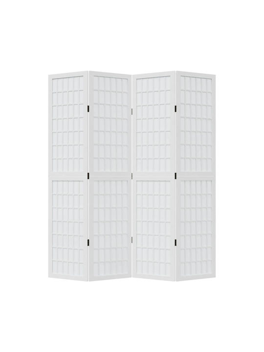 vidaXL Decorative Room Divider Wooden with 4 Panels 140x180cm