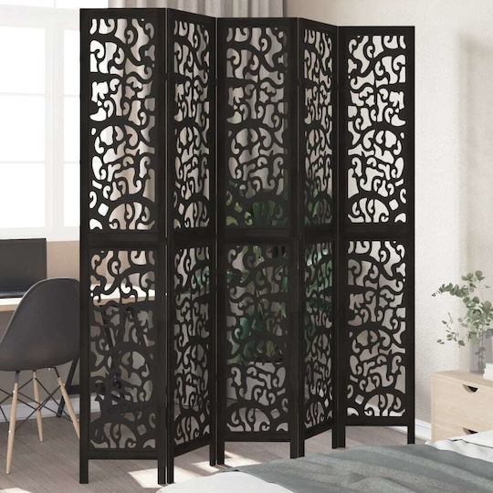 vidaXL Dekorativer Raumteiler Hölzernes mit 5 Paneelen 175x220cm