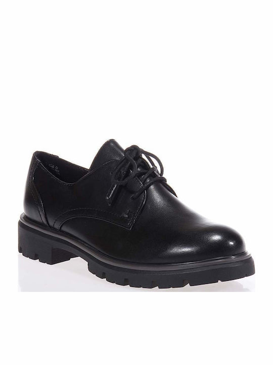 Women's Synthetic Leather Oxford Shoes Black