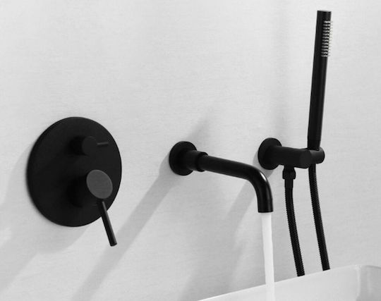 Black Swan Faucet Set Sink Bathtub Model M68 Matte Black Size 22 Cm