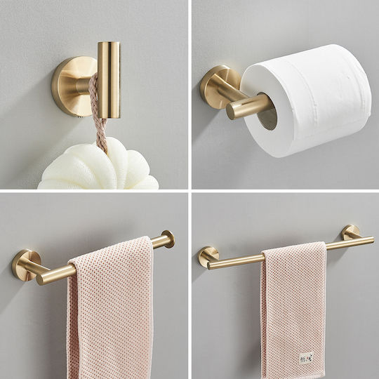 Badezimmer-Accessoire-Set Metall Gold 4Stück Badezimmer-Accessoire-Set Metall Gold 4Stück
