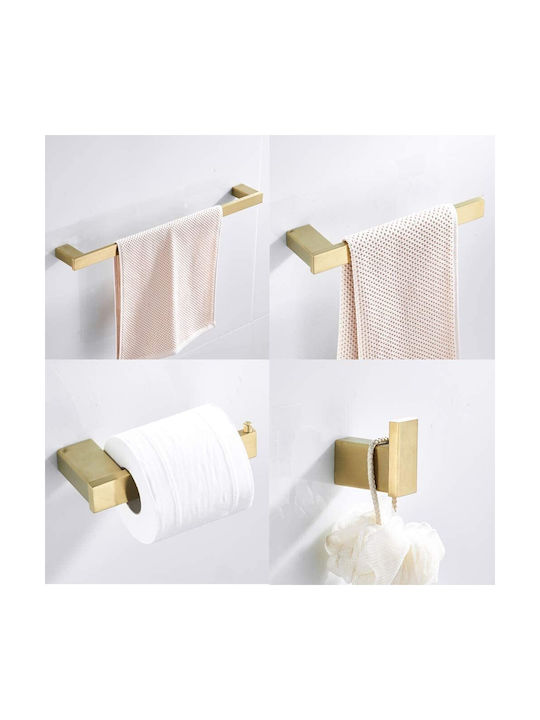 Set Accesorii Baie Metalic Auriu 4buc Set Accesorii Baie Metalic Auriu 4buc
