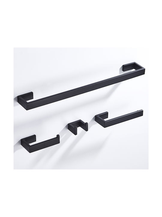 Set Accesorii Baie Metalic Negru 4buc Set Accesorii Baie Metalic Negru 4buc