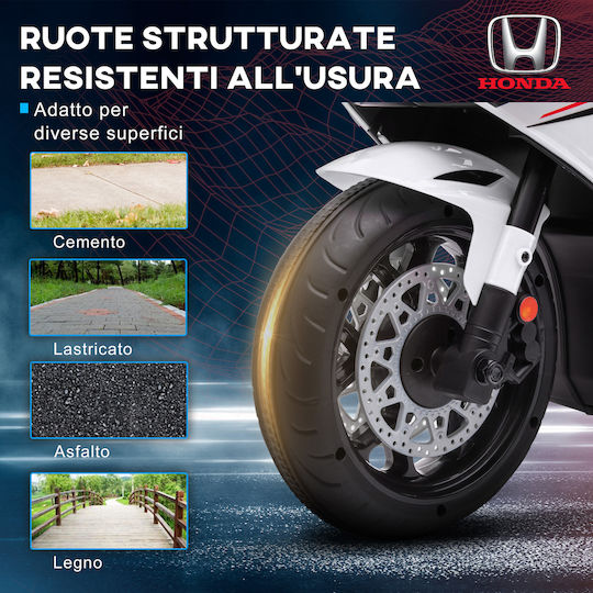 Kids Motorbike Inspired Honda Electric 6 Volt White