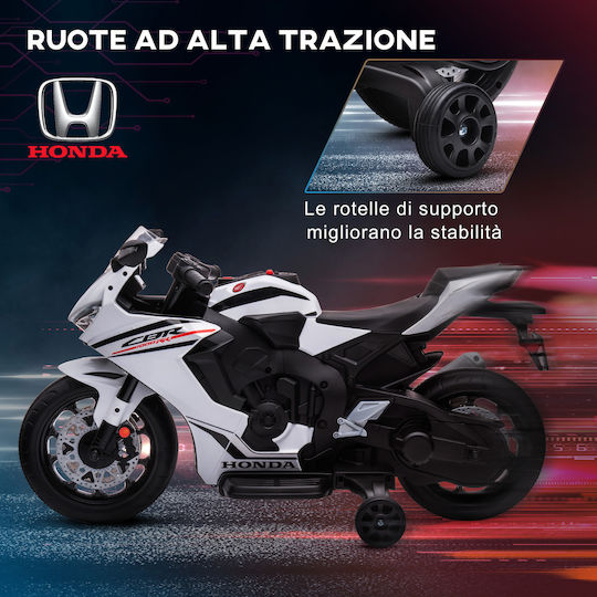 Kids Motorbike Inspired Honda Electric 6 Volt White