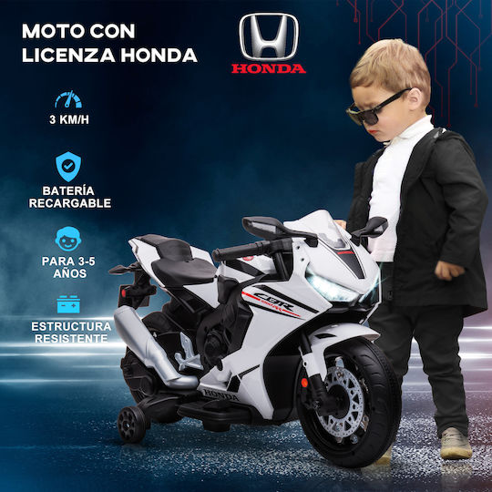 Kids Motorbike Inspired Honda Electric 6 Volt White