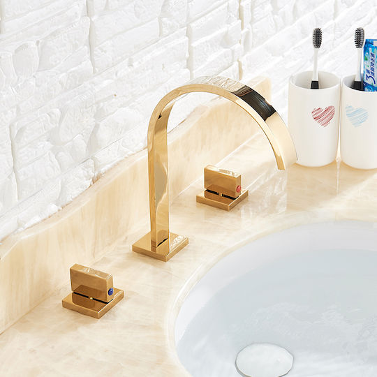 Eingebaute Wasserhähne Mischpult für Waschbecken Gold