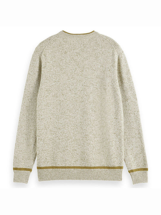 Scotch & Soda Crew Neck Ανδρικό Πουλόβερ White Melange