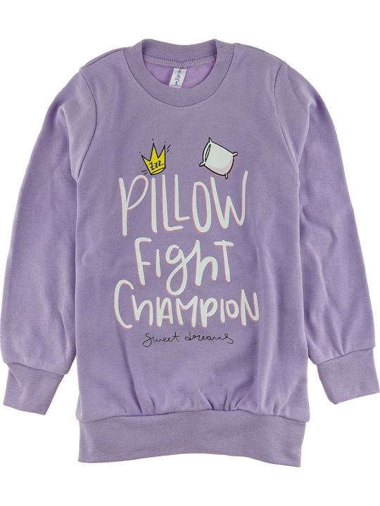 Dreams by Joyce Pijama pentru copii De iarnă Violet Pillow Fight Dreams by Joyce Pijama pentru copii De iarnă Violet Pillow Fight