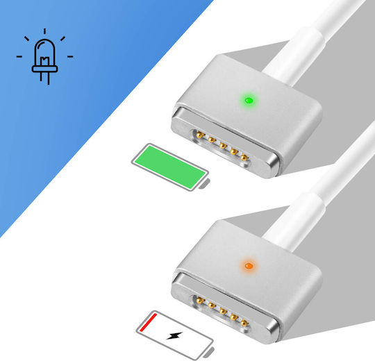 Macbook Magsafe 2 Magnetisches Schnellladegerät 60W LED-Anzeige Weiß