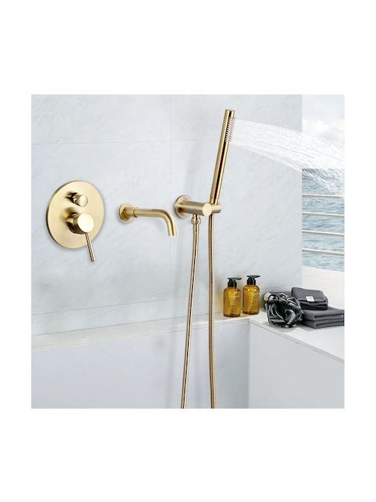 Set Bathroom Faucet Sink Faucet Blackswan Type M69 Matte Gold Finish Size 20 Cm