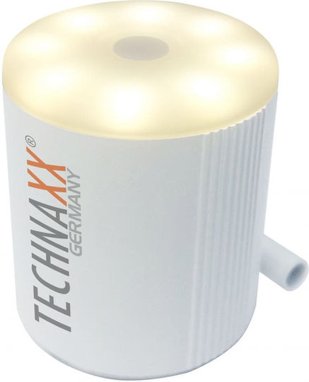 Pompa de aer electrică mini Technaxx Tx-261 13.5w portabilă 1360 mAh baterie lumină LED 5 duze încărcare USB-C albă