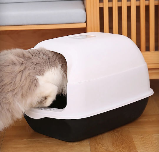 Katzentoilette Geschlossen mit Filter Schwarz L35 x B50 x H34cm