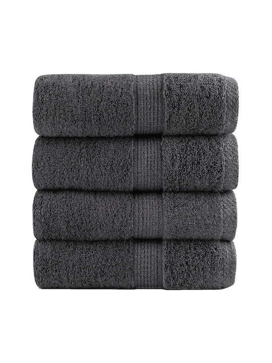 vidaXL Bath Towel Set 4pcs Gray Weight 600gsm