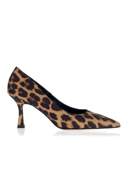 Sante Leather Multicolour Medium Heels Animal Print