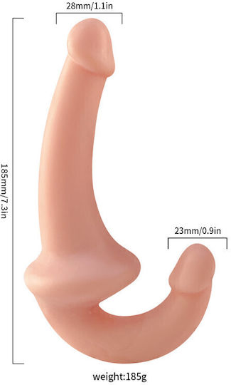 Trägerlos Strap On mit Dildo in Hautfarbe
