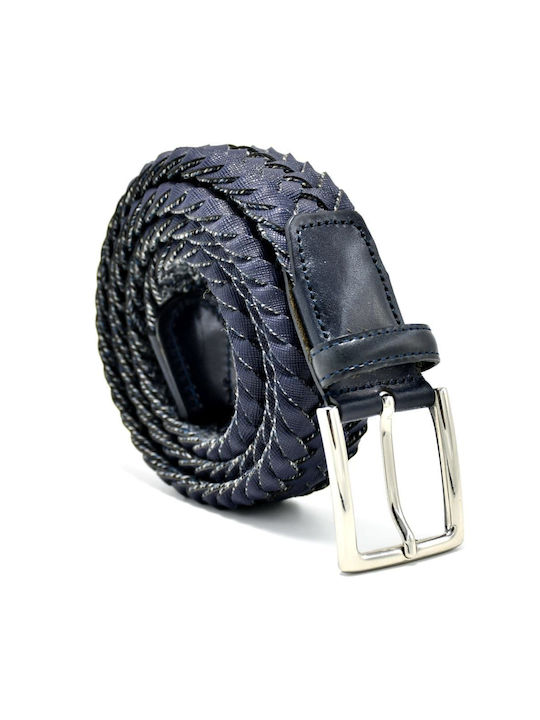 Alen2 Men's Knitted Fabric Belt Navy Blue