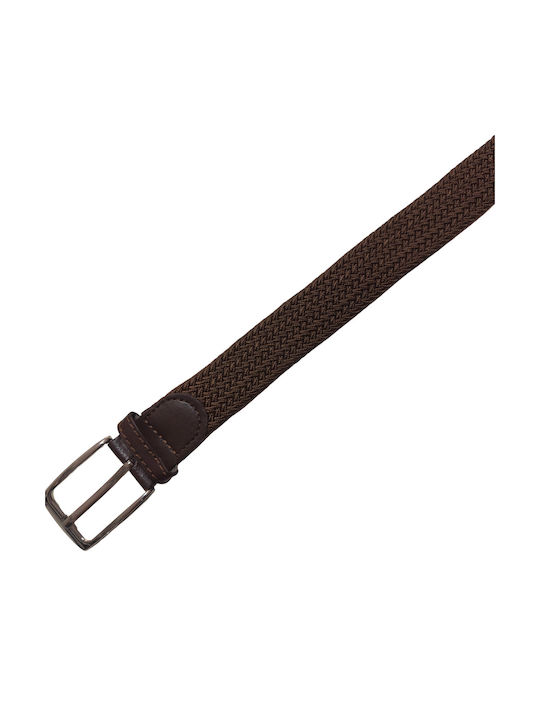 Senior Men's Knitted Fabric Wide Elastic Belt Brown