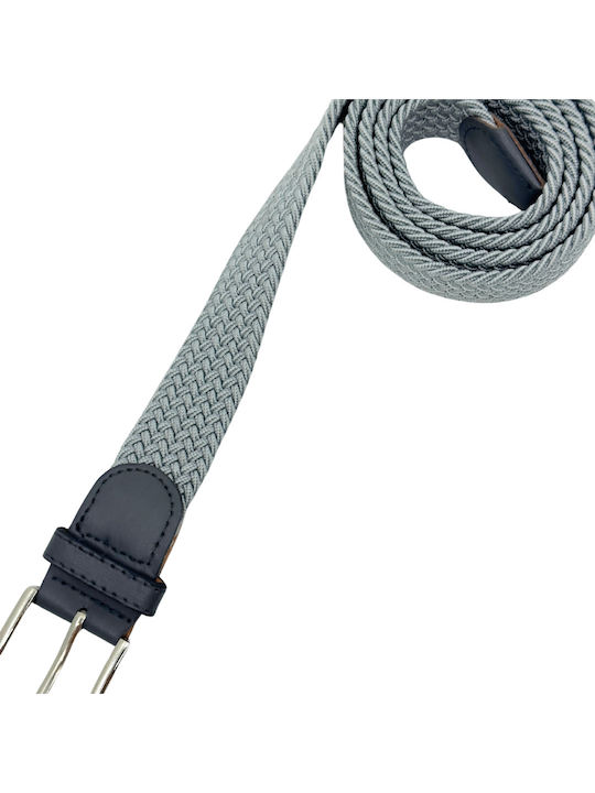 Men's Knitted Fabric Wide Elastic Belt Gray