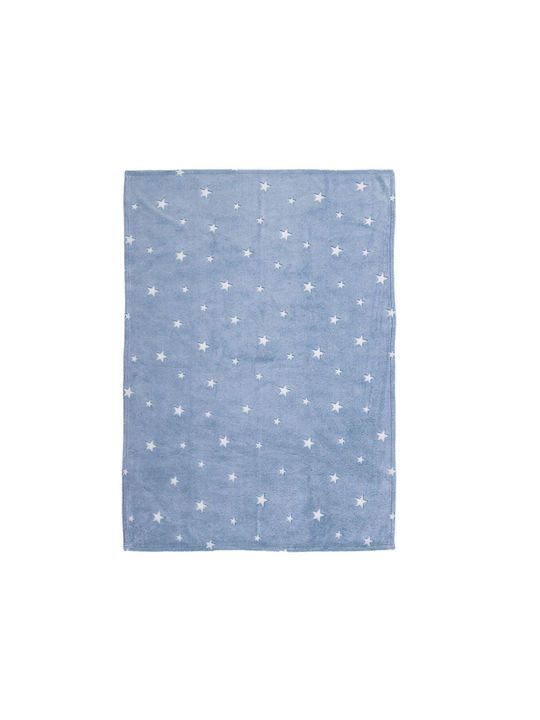 Nef-Nef Homeware Blanket Cot Interstellar Denim Fleece Blue Denim 110x150cm