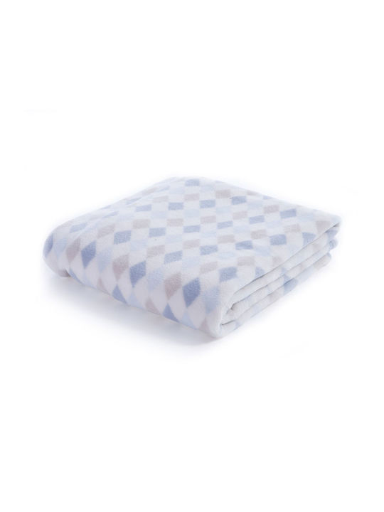 Nef-Nef Homeware Decke Kinderbett Rhombus Vlies Blau Blue 110x150cm