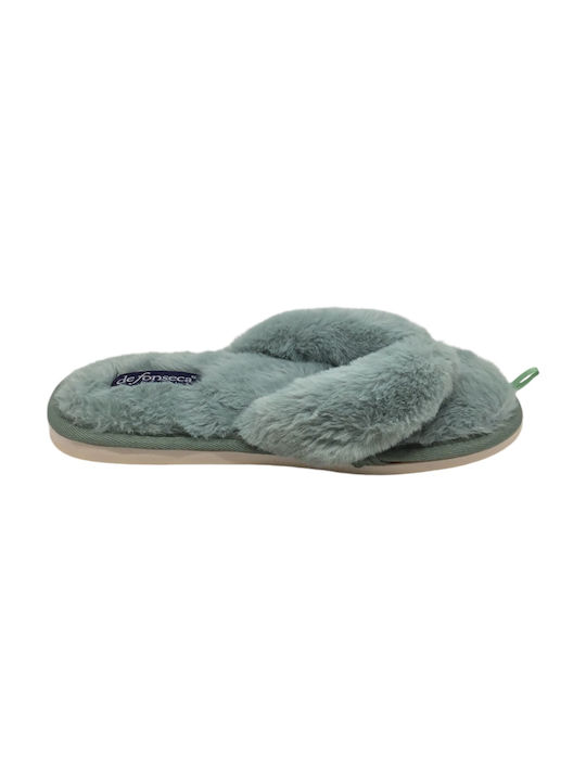 De Fonseca Winter Women's Slippers in Green color