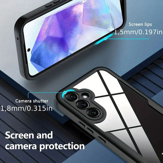 Techsuit ColorVerse 360 Vollschutz Silikon Schwarz Handyhülle (Galaxy A55)