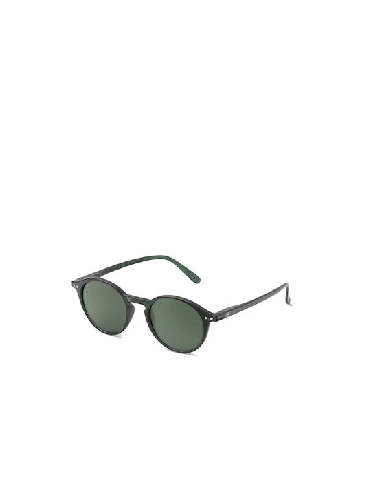 Izipizi Sunglasses with Black Plastic Frame and Green Lens