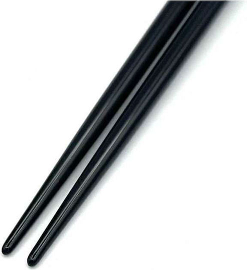 Chopsticks Χειροποίητα Ξύλινα Λάκα Μαύρα Σχέδιo 24 Εκατ 2 Τμχ Kenro