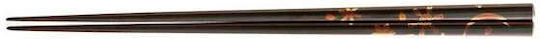 Chopsticks Handmade Wooden Lacquer Black Design 24 cm 2 Pcs Kenro