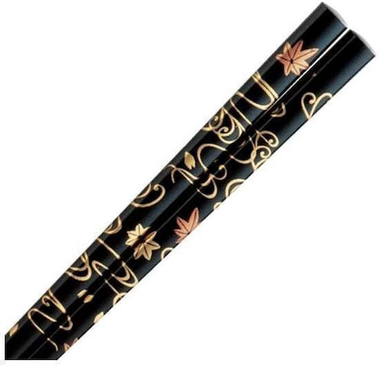 Essstäbchen Handgefertigt Holz Lack Schwarz Design 24 cm 2 Stk Kenro