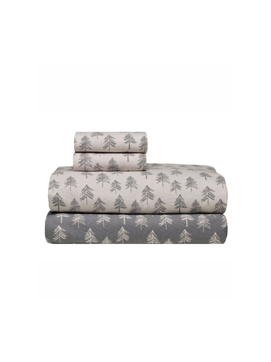 Kentia Set Cearșafuri Extra-Dublu Flanel 230x270cm. Abete 15 4buc